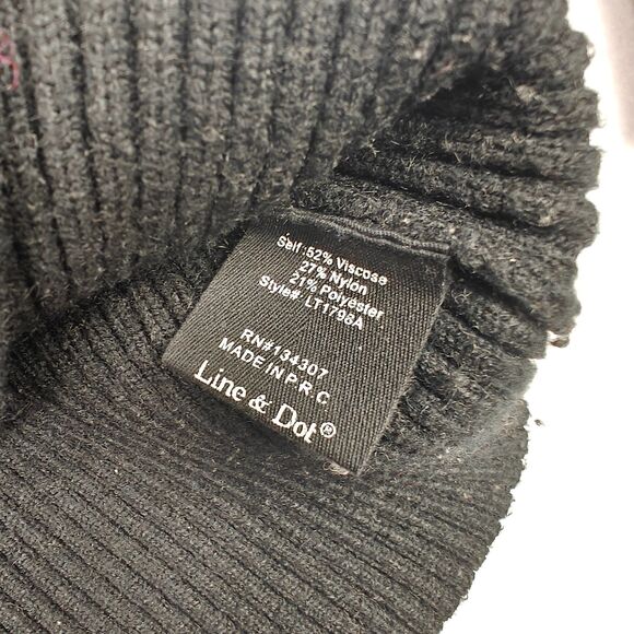 Line + Dot Lea Grommet Lace Up Cinched Waist Black Knit Sweater Size S Y2K - Picture 6 of 8